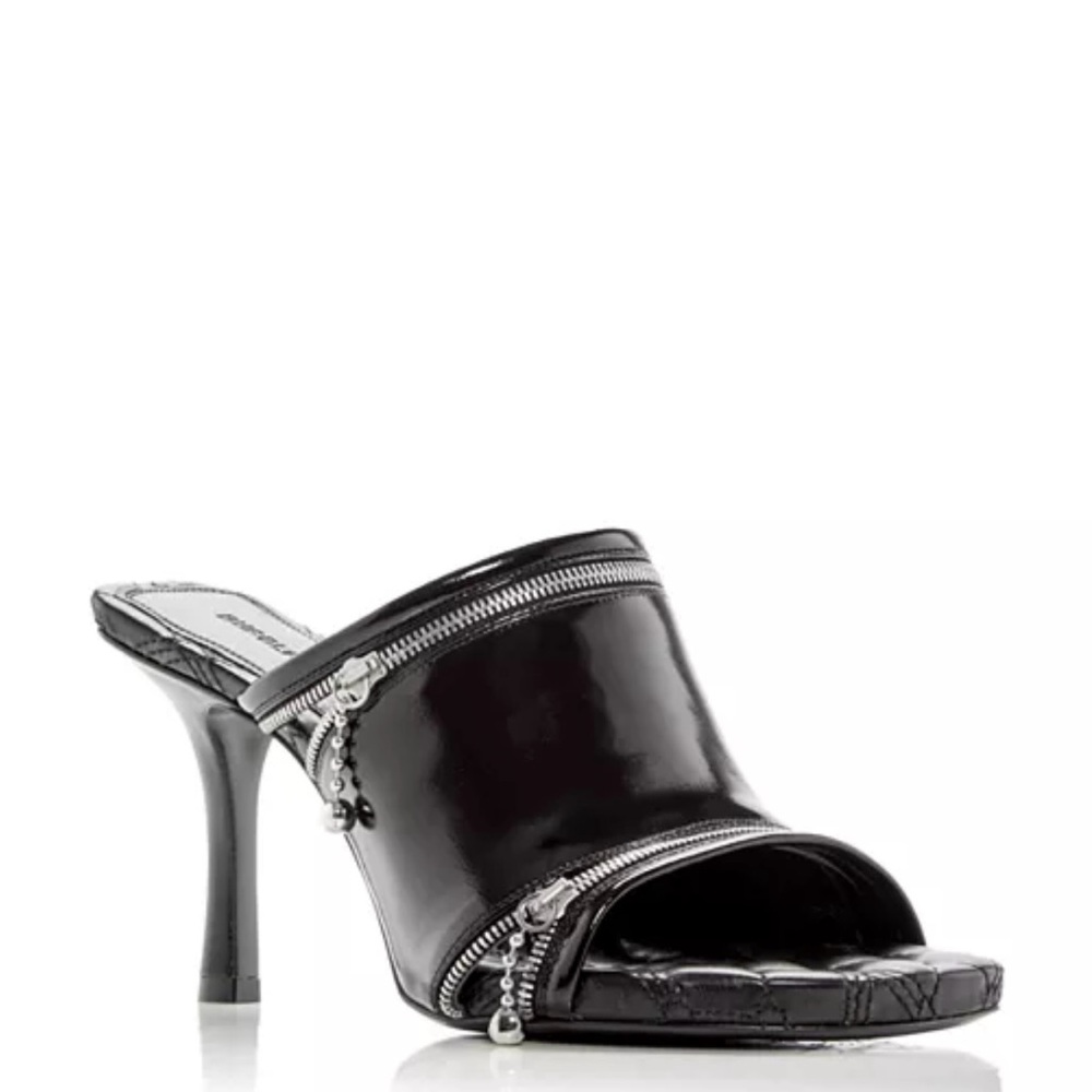 Burberry Black Patent Leather Mules Sleek Design